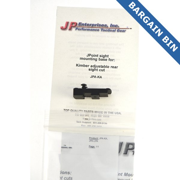 BB700023 JP Enterprises Jpoint Reflex sight mount Kimber Factory ADJ Rear Sight - New