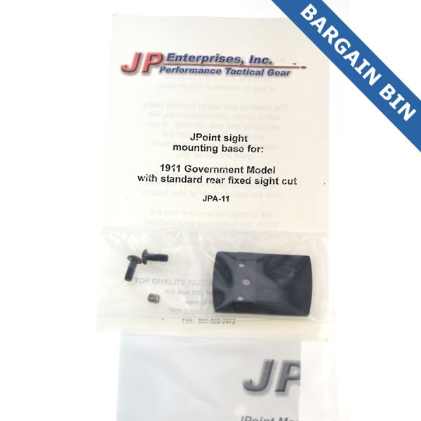 BB700024 JP Enterprises Jpoint Reflex sight mount (1911 Fixed Rear Site Dovetail) - New